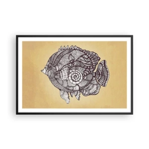 Poster in einem schwarzem Rahmen - Aus dem Ozean der Ornamente - 91x61 cm