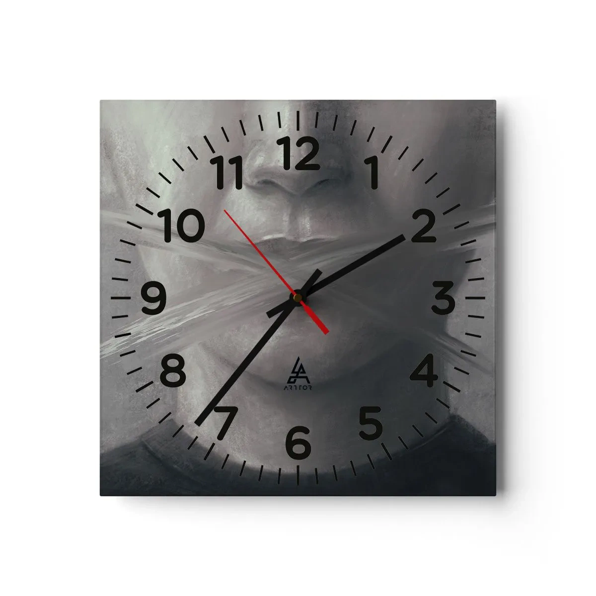 Wanduhr - Glasuhr - Ohne ein Wort - 40x40 cm