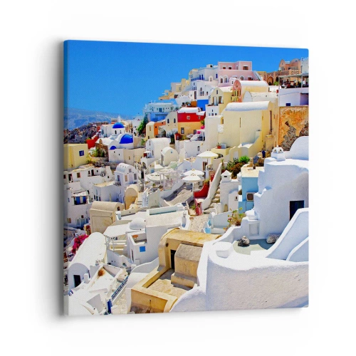 Bild auf Leinwand - Leinwandbild - Der Traum vom griechischen Sommer - 40x40 cm