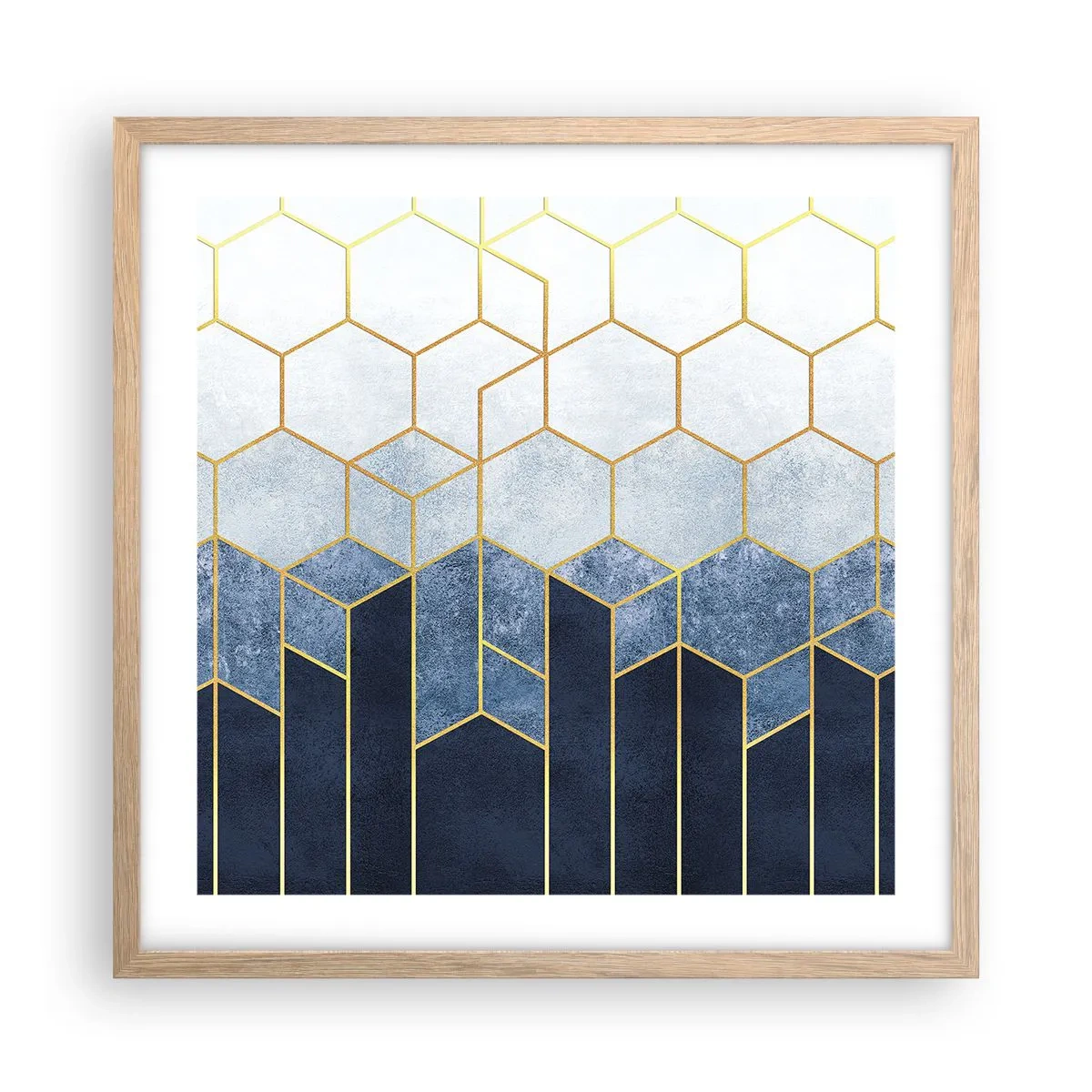 Poster in einem Rahmen aus heller Eiche - Komposition im synkopischen Rhythmus - 50x50 cm