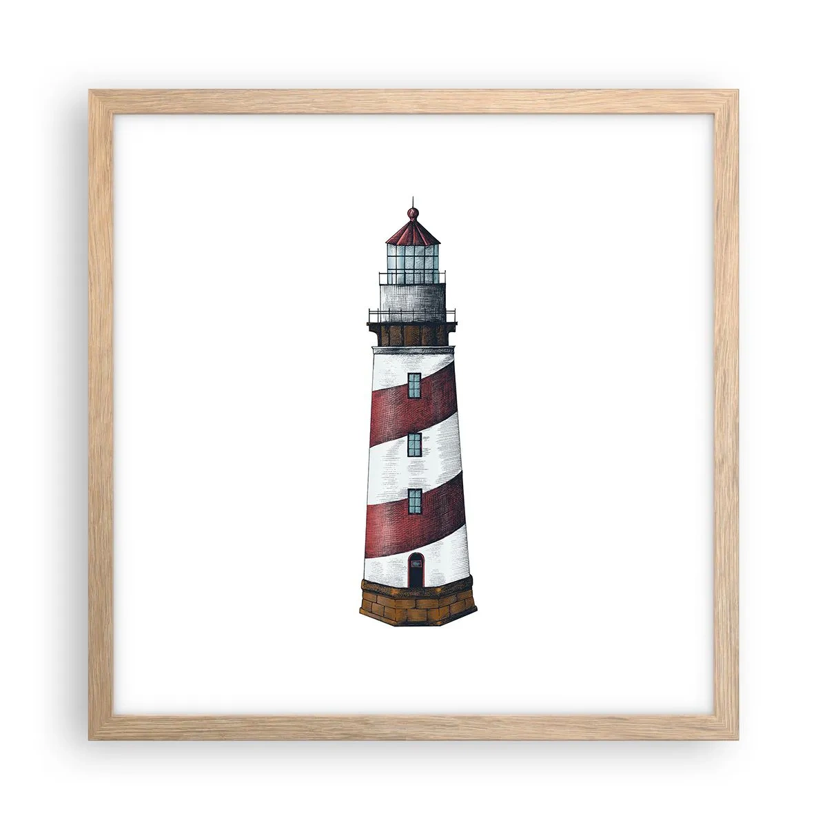 Poster in einem Rahmen aus heller Eiche - Immer auf der Hut - 40x40 cm