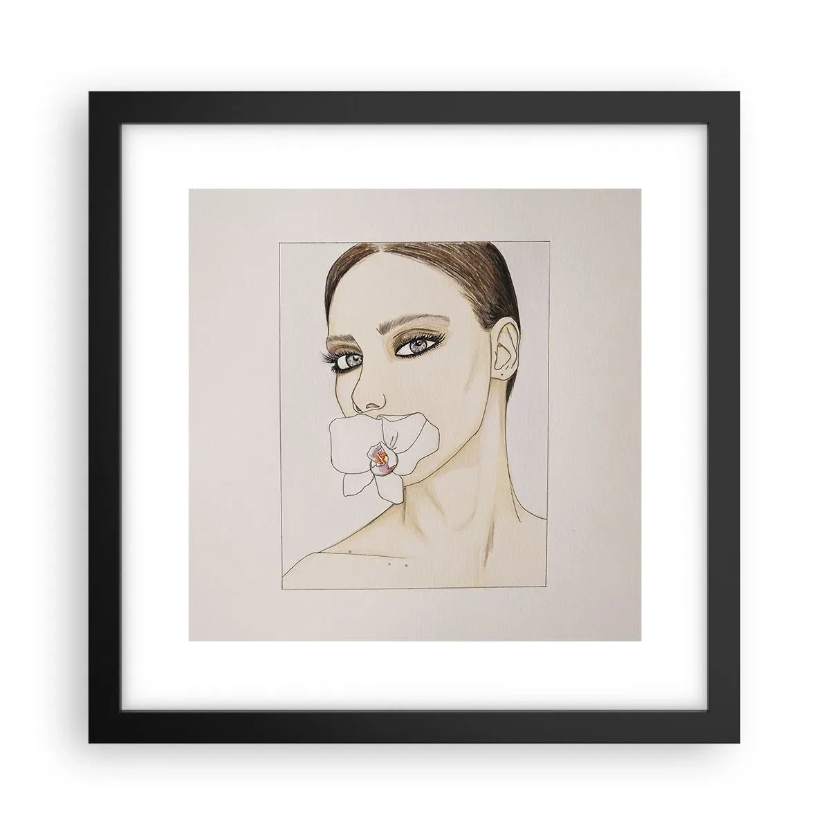 Poster in einem schwarzem Rahmen - Ein Symbol für Eleganz und Schönheit - 30x30 cm