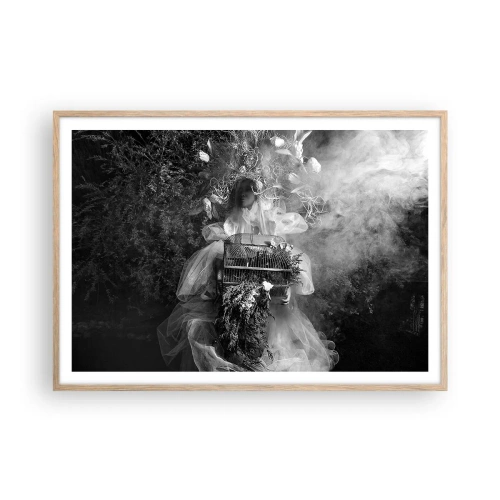 Poster in einem Rahmen aus heller Eiche - Mutter selbst - Natur - 100x70 cm