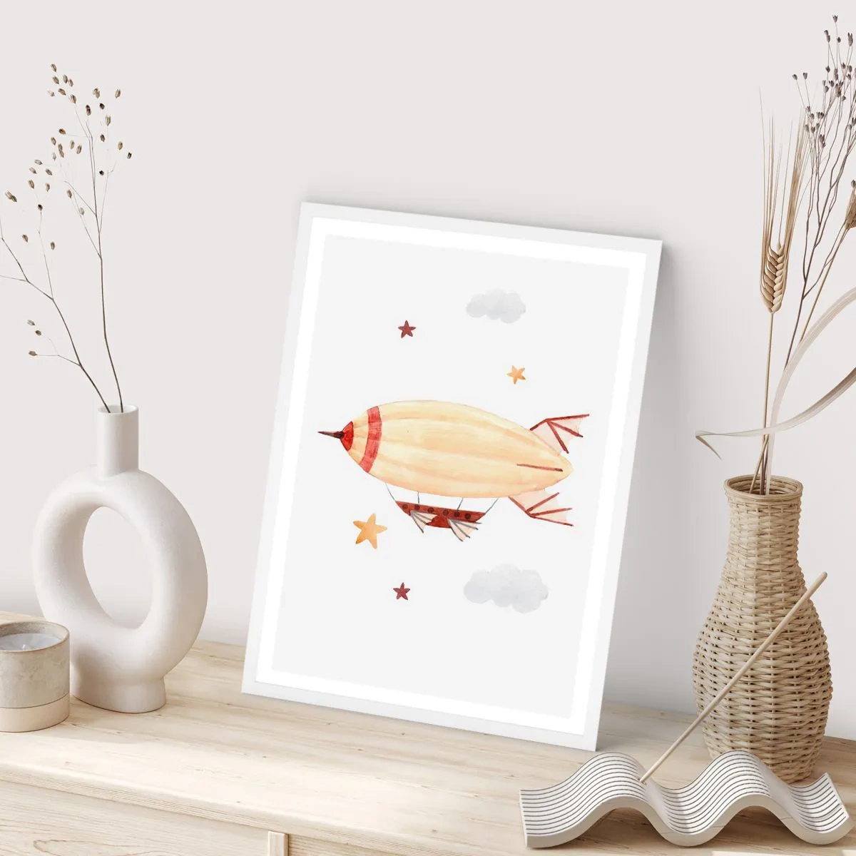 Poster in einem weißen Rahmen - Luftschiff - 30x40 cm