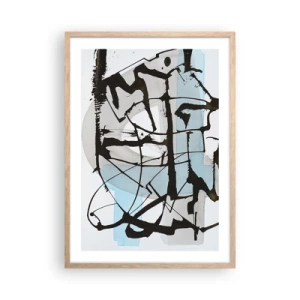 Poster in einem Rahmen aus heller Eiche - Trotzdem blau - 50x70 cm