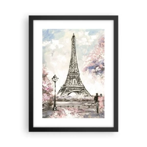 Poster in einem schwarzem Rahmen - Aprilspaziergang durch Paris - 30x40 cm