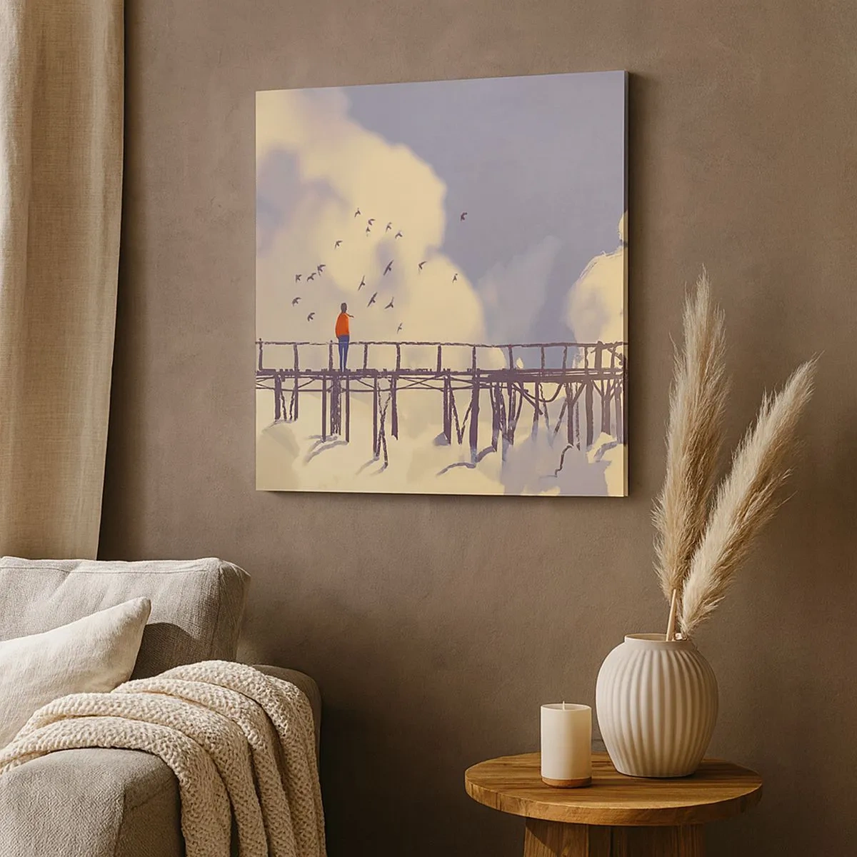 Bild auf Leinwand - Leinwandbild - Blaue Sehnsucht - 30x30 cm