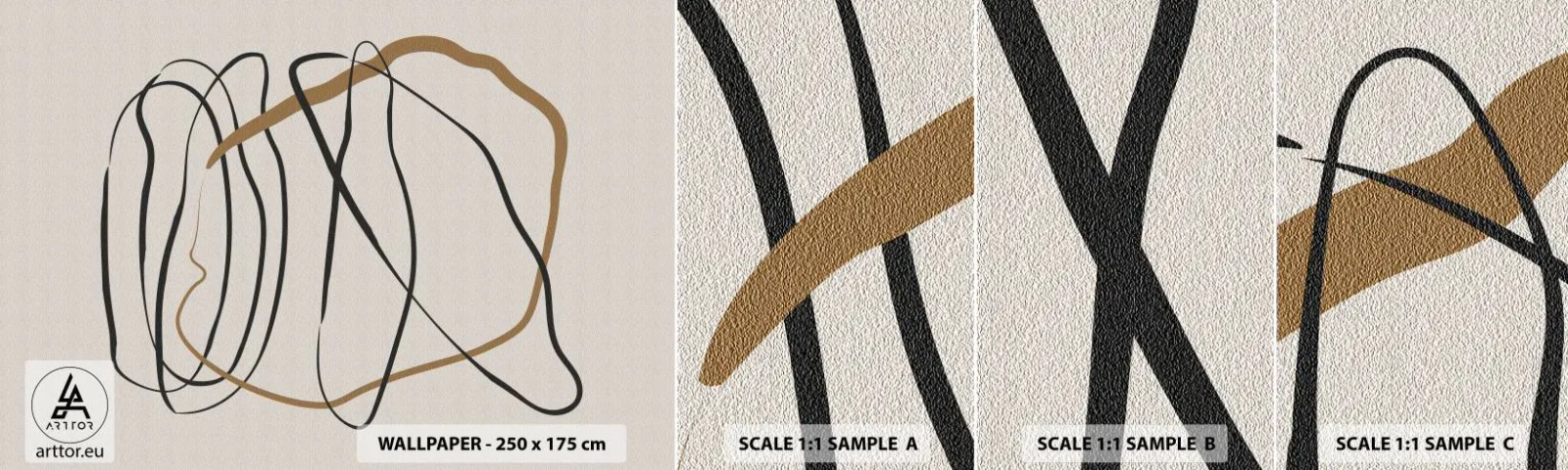 Fototapetenmuster Standard Eco - Komposition – Looptanz - Stück, Minimalistisch, Art Deco - 100x30 cm