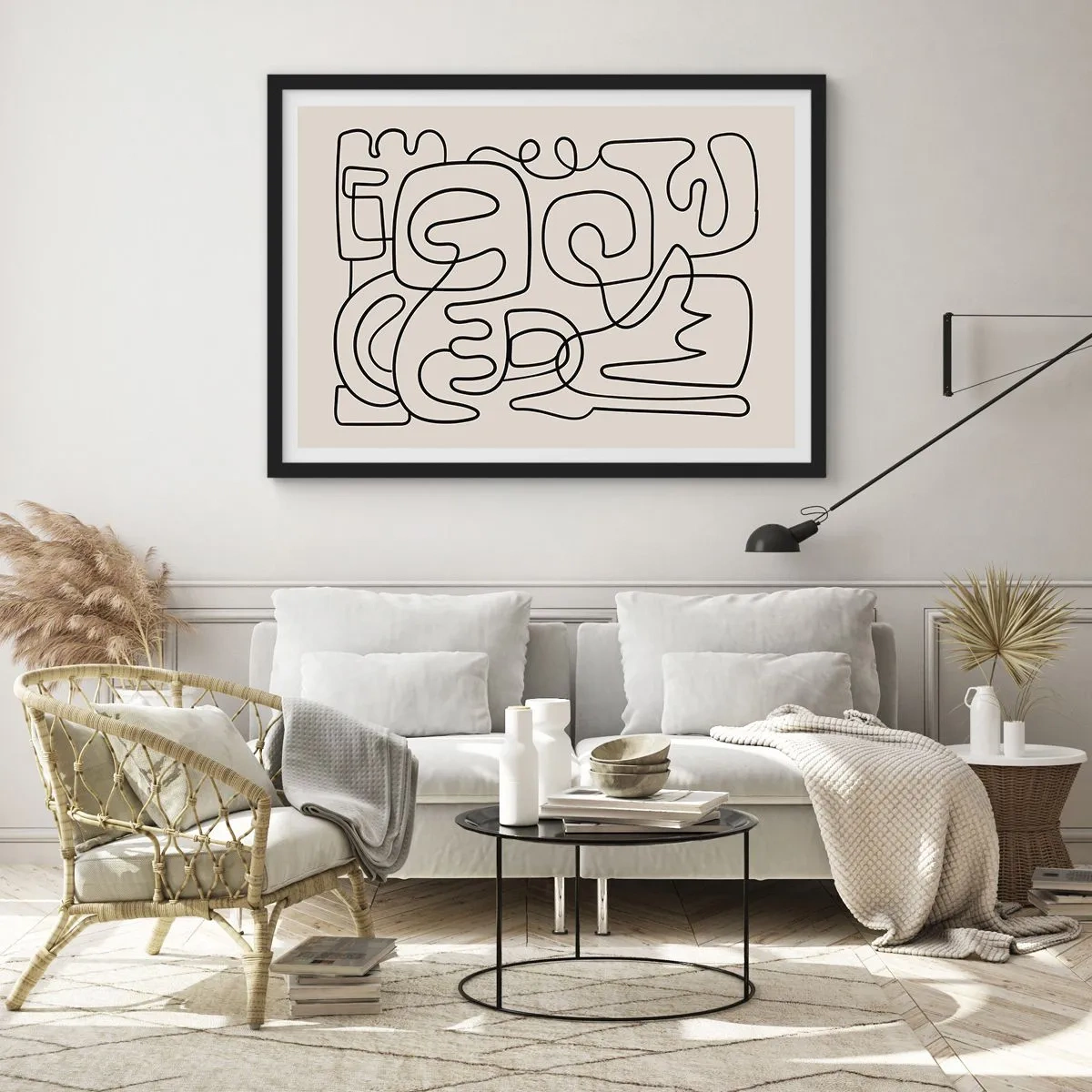 Poster in einem schwarzem Rahmen - Folge der Spur - 40x30 cm