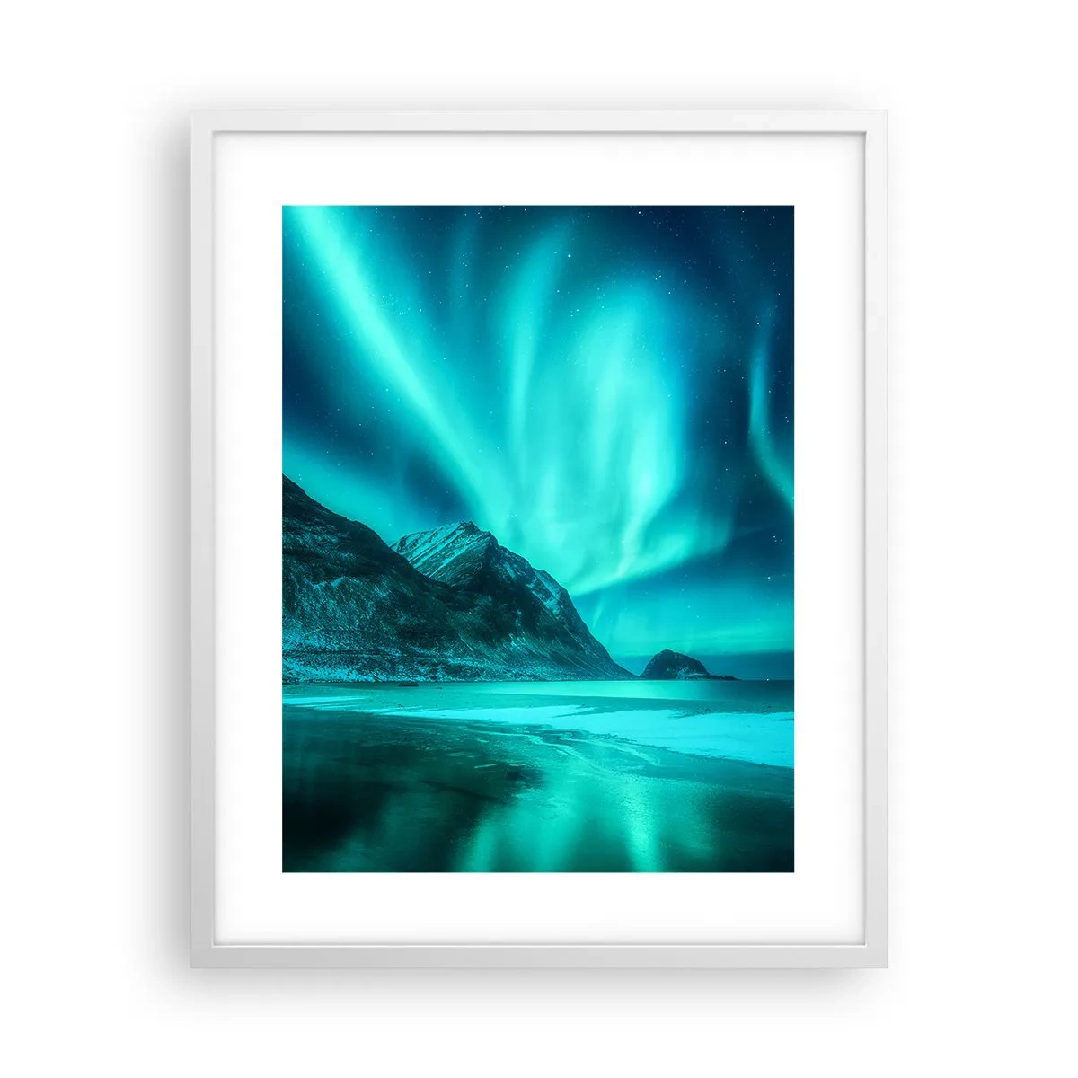 Poster in einem weißen Rahmen - Wunder des Nordens - 40x50 cm