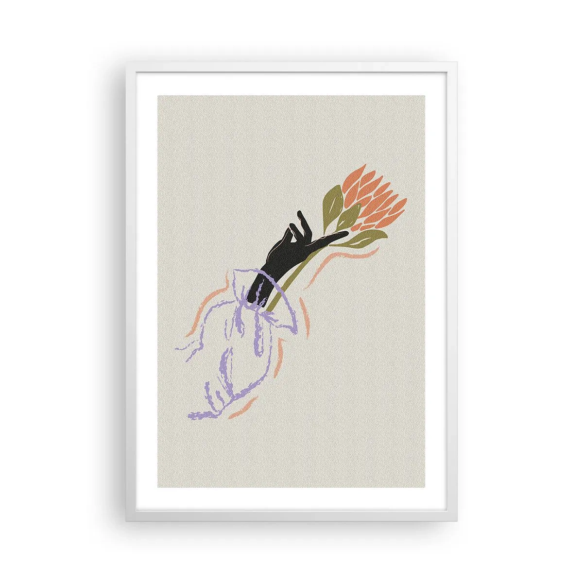 Poster in einem weißen Rahmen - Schwesterliche Berührung - 50x70 cm