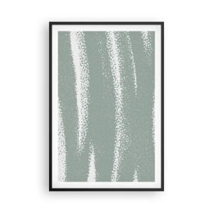 Poster in einem schwarzem Rahmen - Abstraktion im Winterklima - 61x91 cm