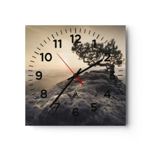 Wanduhr - Glasuhr - Das Leben gewinnt immer - 40x40 cm