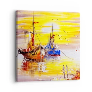 Bild auf Leinwand - Leinwandbild - Eine wohlverdiente Pause im Hafen - 30x30 cm