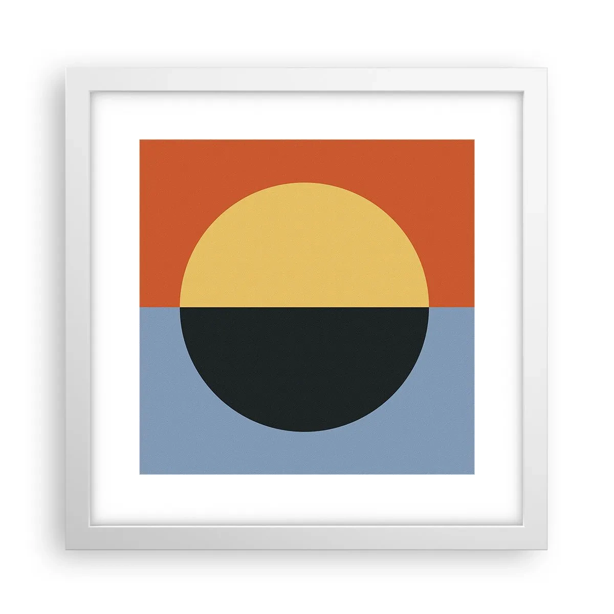 Poster in einem weißen Rahmen - Eine Komposition aus Wärme und Kühle - 30x30 cm