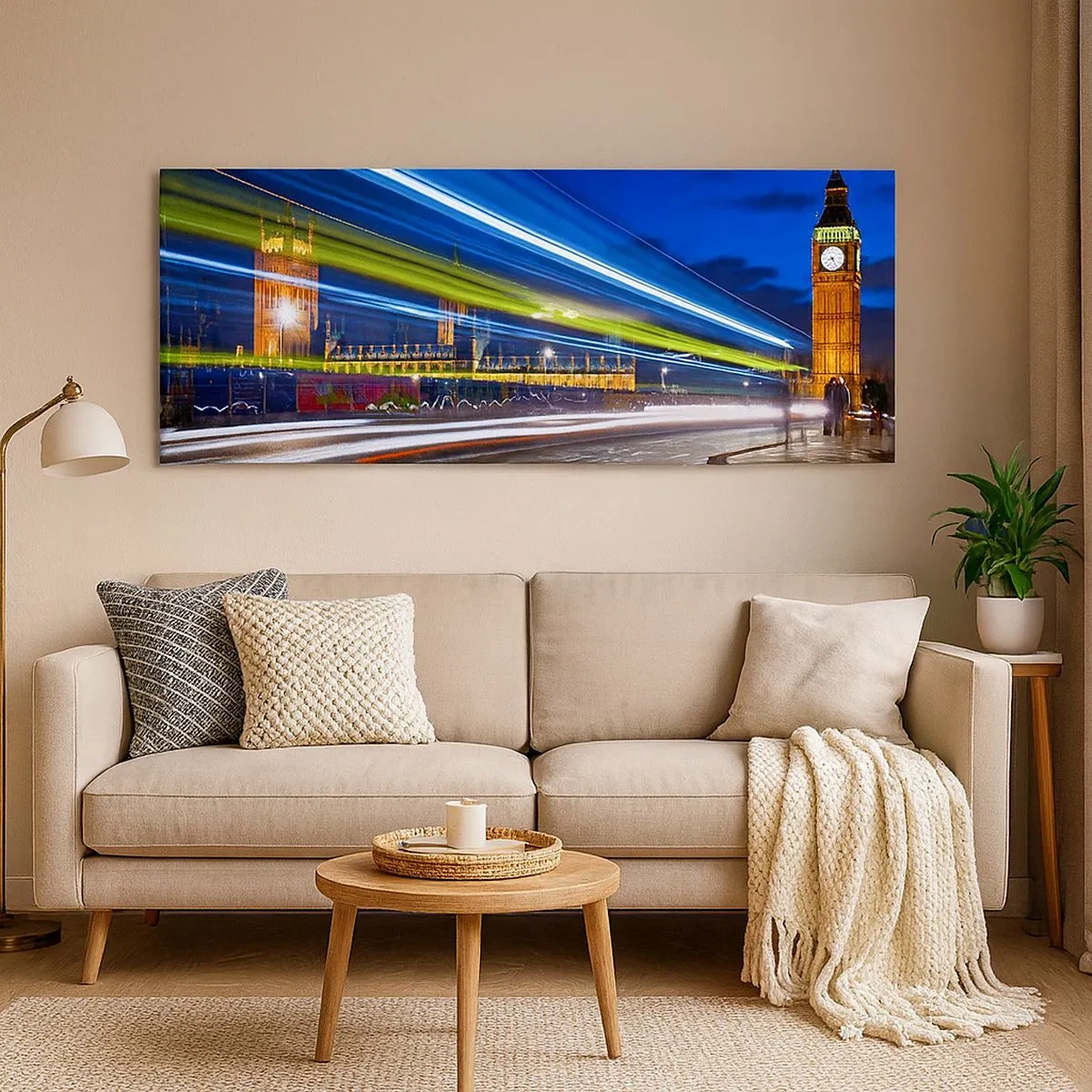 Bild auf Leinwand - Leinwandbild - Unter den wachsamen Augen von Big Ben - 100x40 cm
