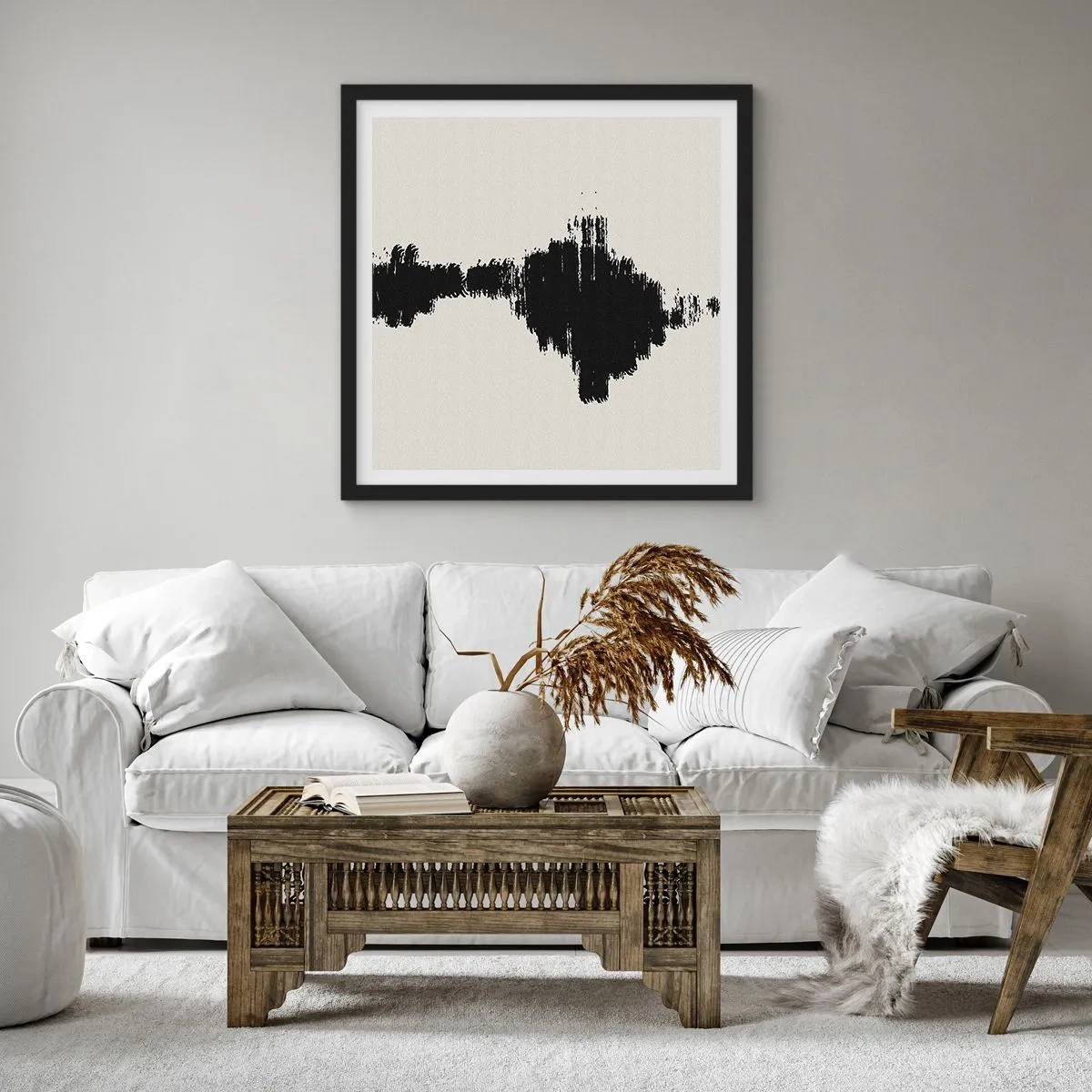 Poster in einem schwarzem Rahmen - Schwingungen der Fantasie - 30x30 cm