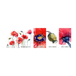 Fototapetenmuster Standard Eco - Polnische Blumen - Blumen, Mohn, Natur - 100x30 cm