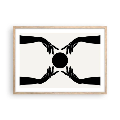 Poster in einem Rahmen aus heller Eiche - Geheimes Zeichen - 70x50 cm