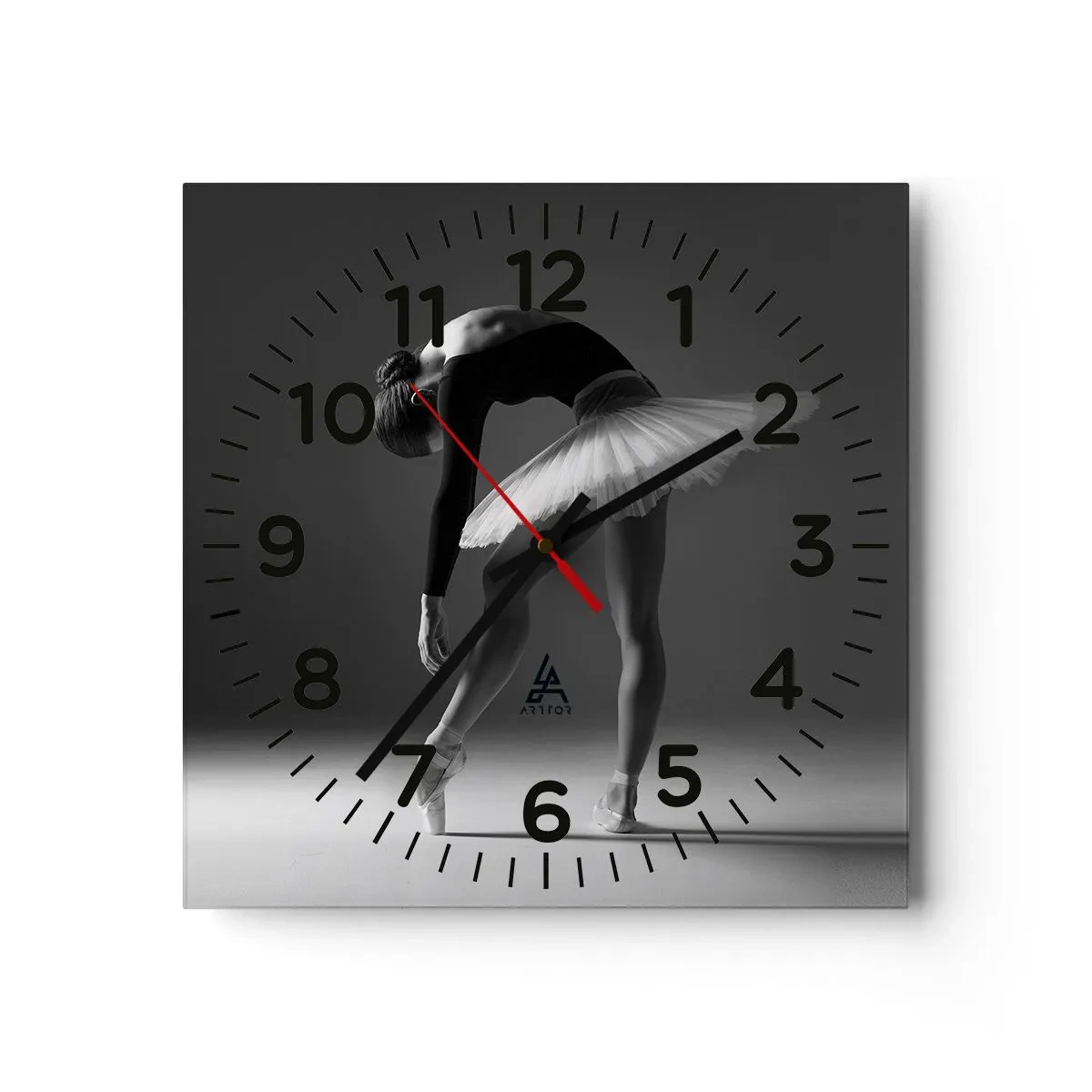 Wanduhr - Glasuhr - Bella Ballerina - 30x30 cm