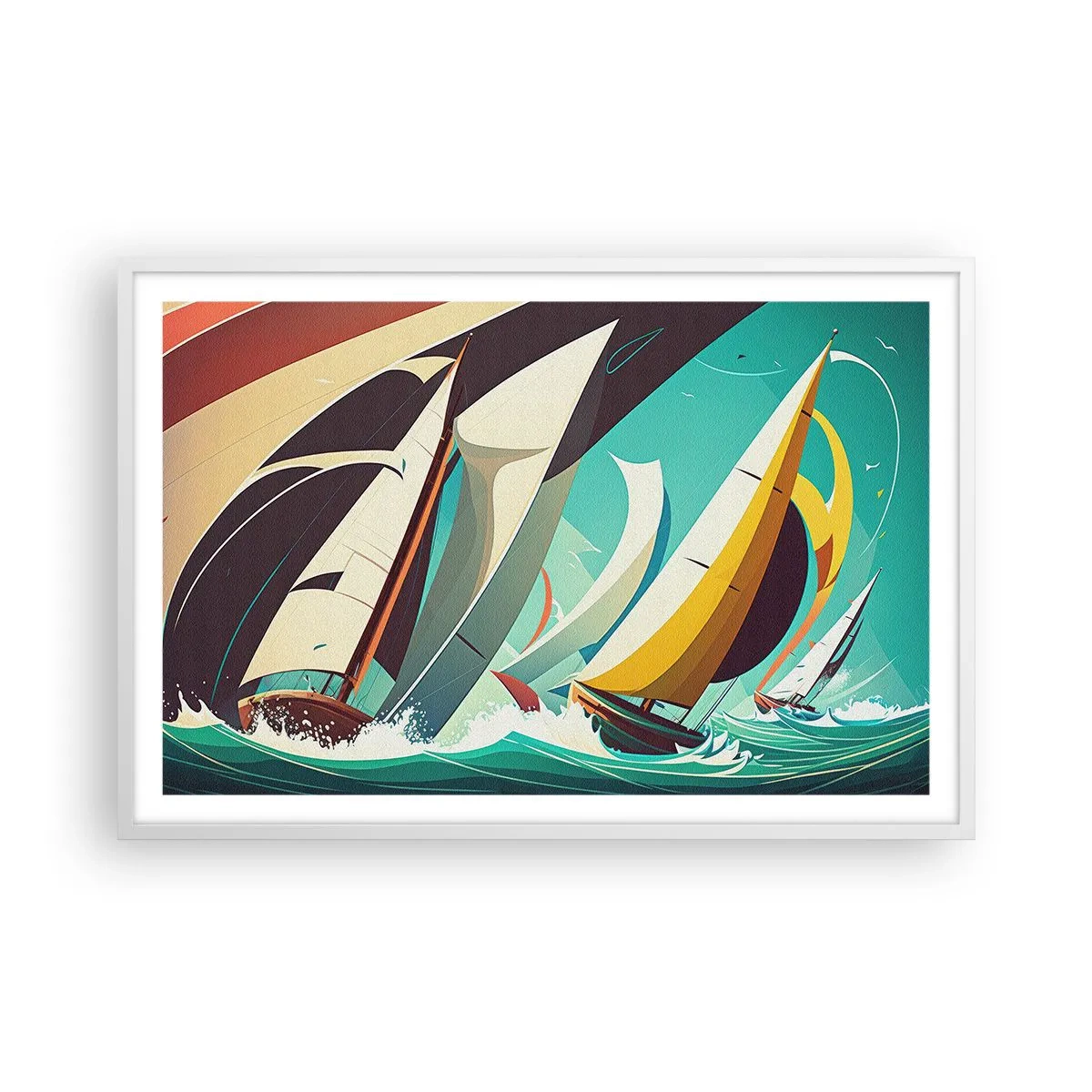 Poster in einem weißen Rahmen - Viel Glück mit den Elementen - 91x61 cm