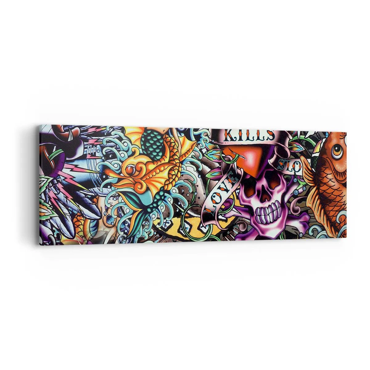 Bild auf Leinwand - Leinwandbild - Der Traum des Tätowierers - 90x30 cm