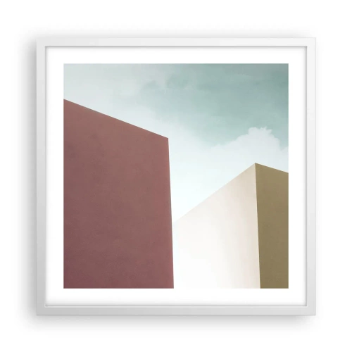 Poster in einem weißen Rahmen - Geometrie des sonnigen Sommers - 50x50 cm