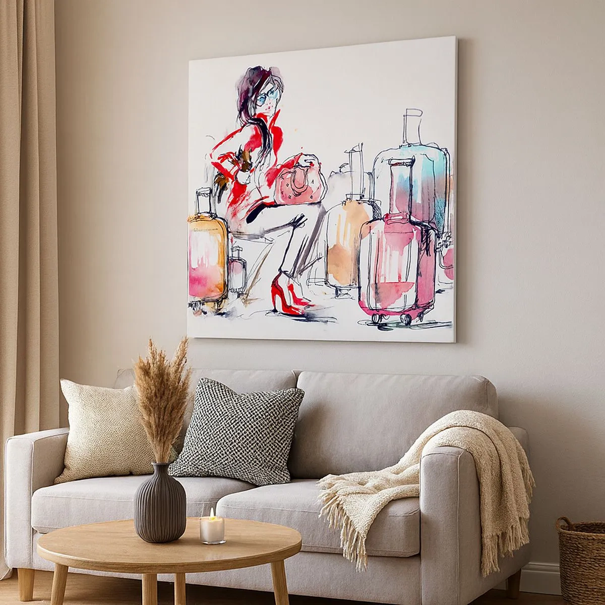 Bild auf Leinwand - Leinwandbild - Setzen wir uns vor der Reise hin - 30x30 cm