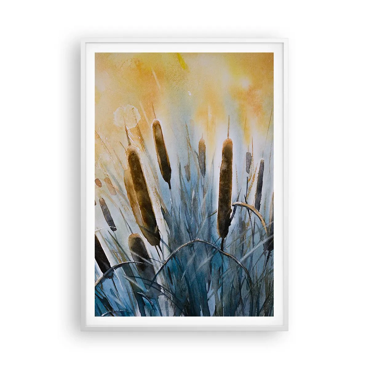 Poster in einem weißen Rahmen - Die Kälte des Wassers, die Hitze der Sonne - 70x100 cm