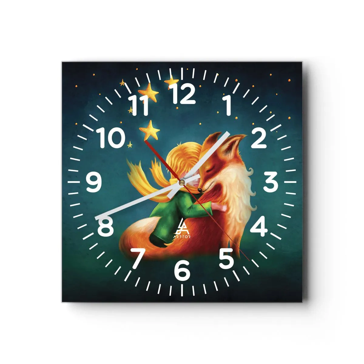 Wanduhr - Glasuhr - Kleiner Prinz - 40x40 cm
