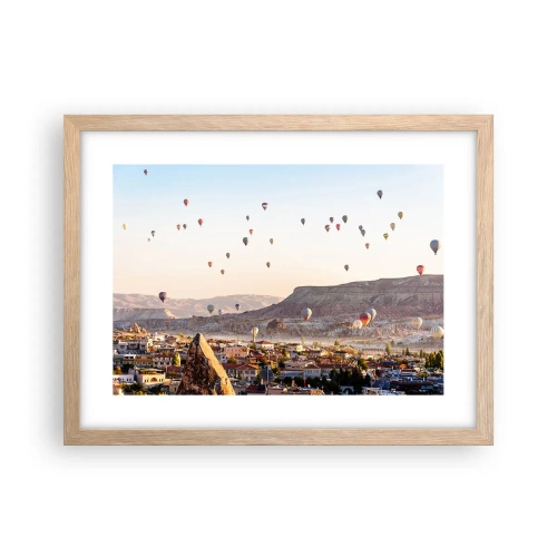 Poster in einem Rahmen aus heller Eiche - Wie Schiffe am Himmel - 40x30 cm