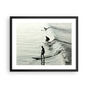 Poster in einem schwarzem Rahmen - Gegen die Welle - 50x40 cm