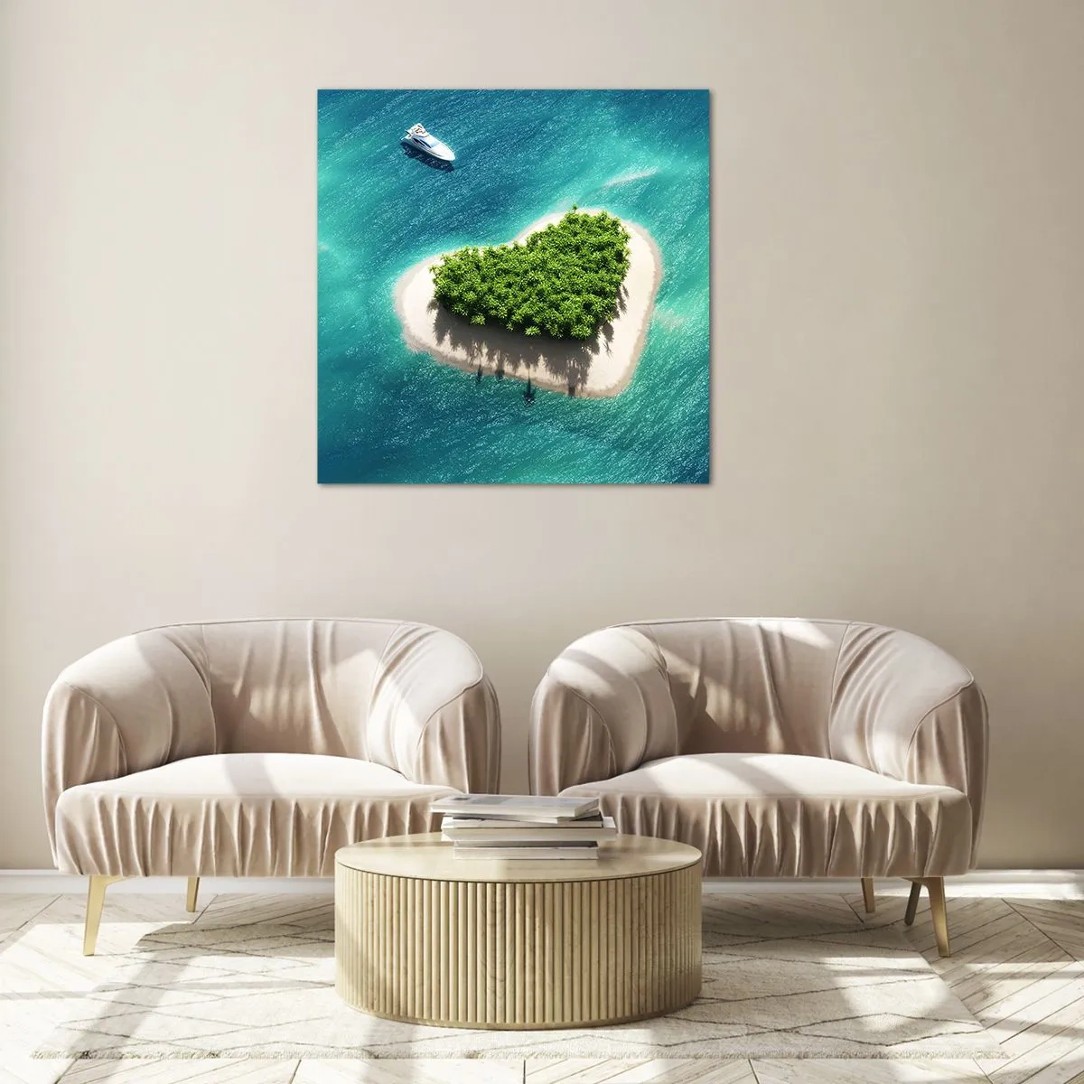 Glasbild - Bild auf glas - ich liebe Sommer - 60x60 cm