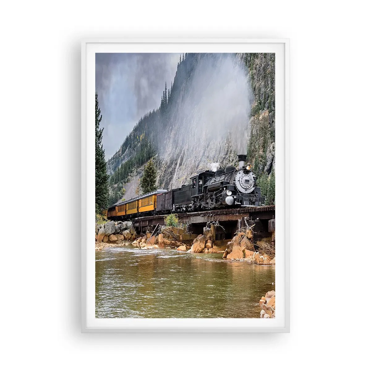 Poster in einem weißen Rahmen - Wo willst du hin? Wohin? - 70x100 cm