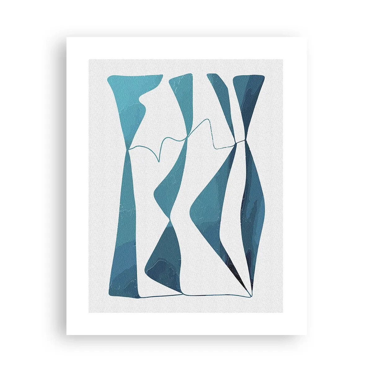 Poster - Abstraktion: türkisfarbene Verbindung - 40x50 cm