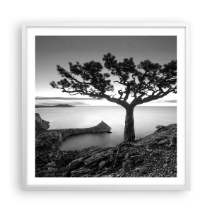 Poster in einem weißen Rahmen - Stille bis zum Horizont - 60x60 cm