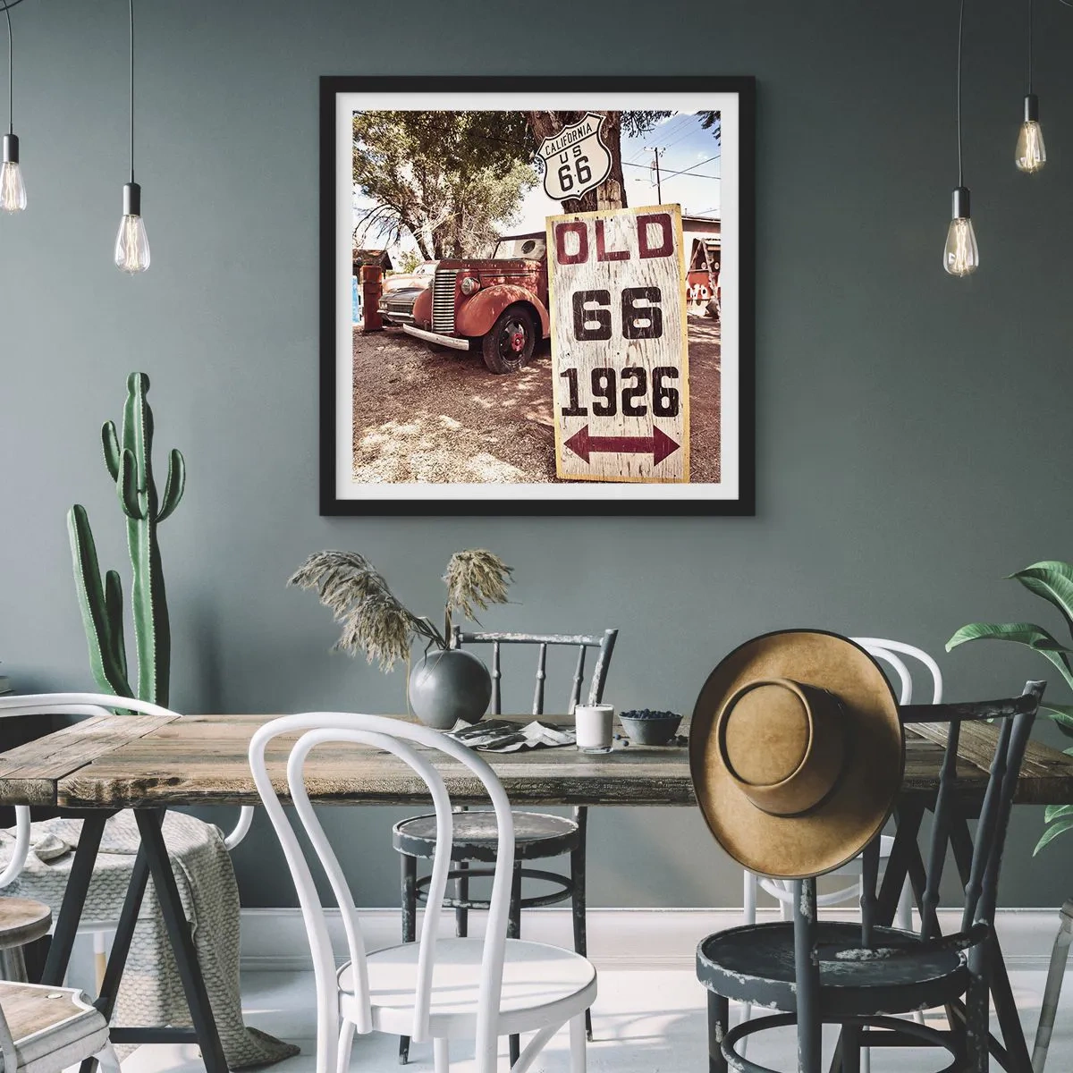 Poster in einem schwarzem Rahmen - Die Legende der amerikanischen Provinz - 60x60 cm