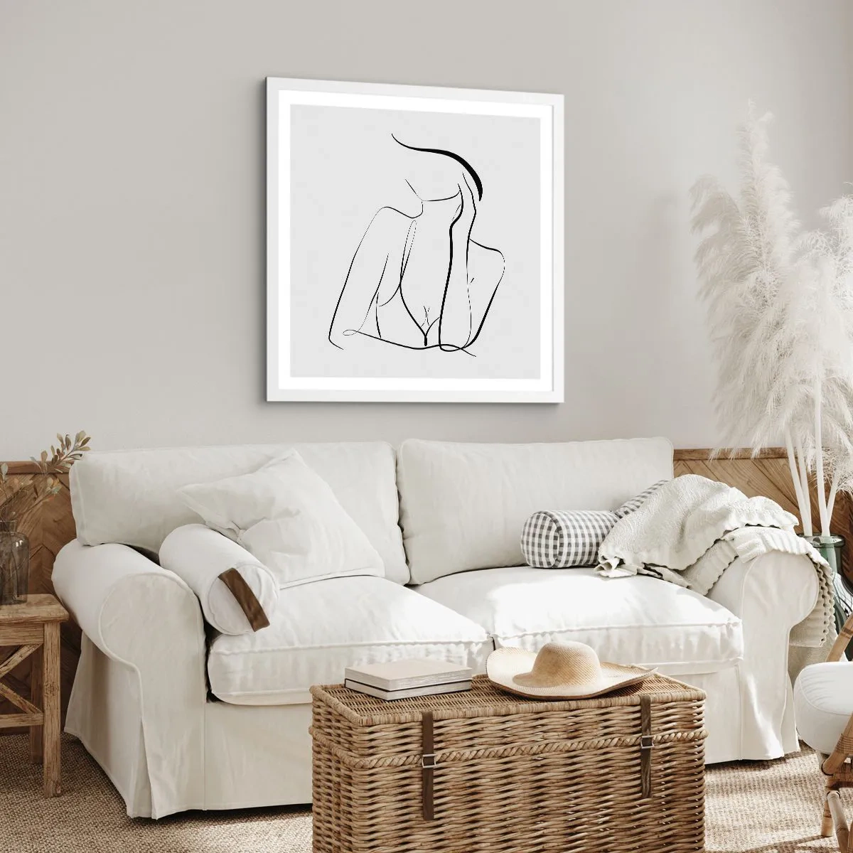 Poster in einem weißen Rahmen - Auf der Traumwelle - 60x60 cm