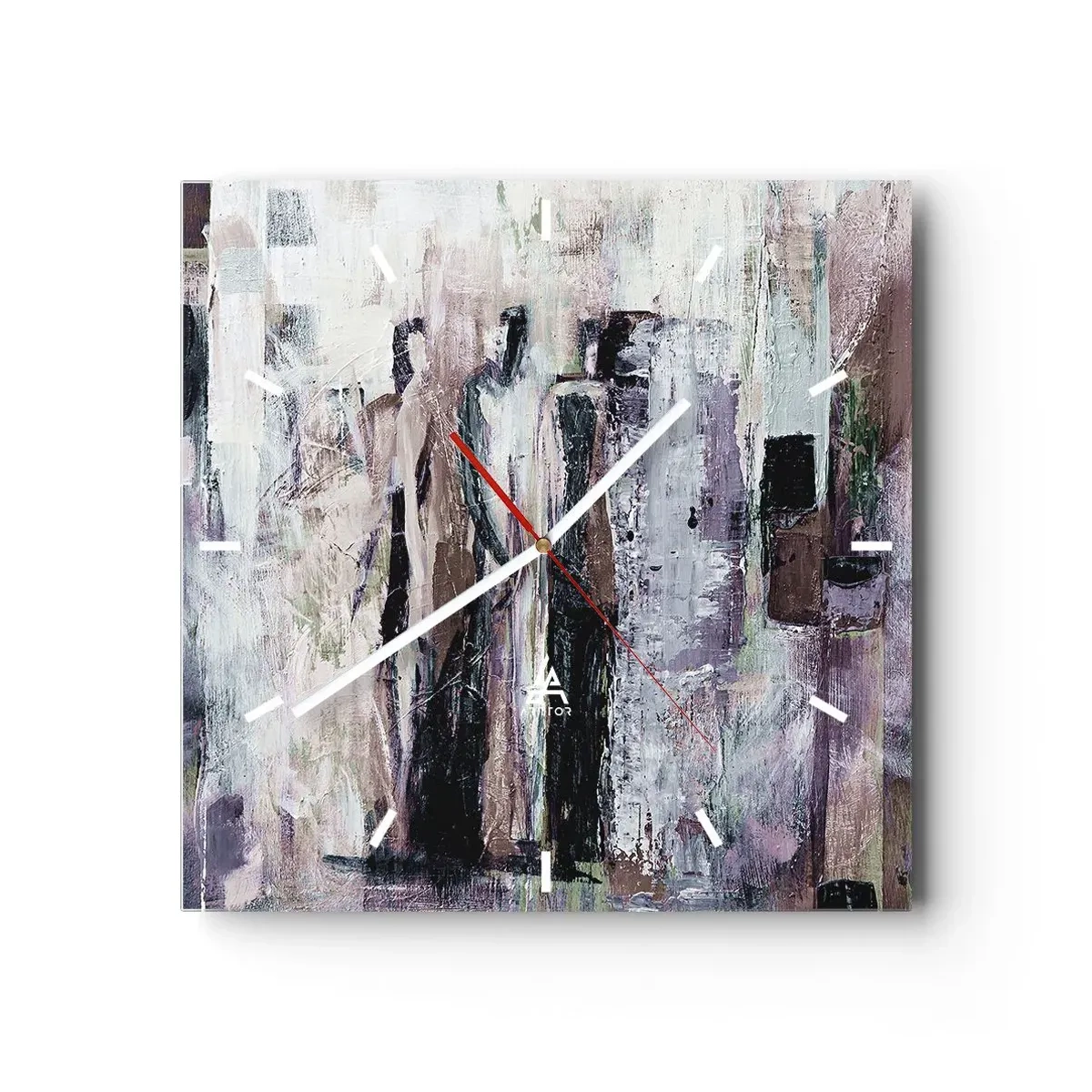 Wanduhr - Glasuhr - Die geheimnisvolle Drei - 40x40 cm