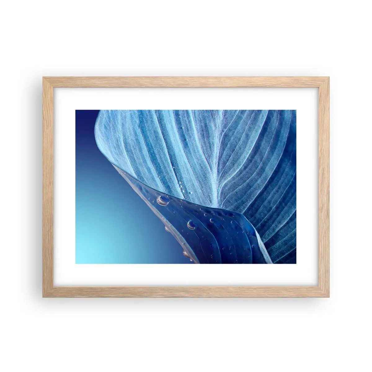 Poster in einem Rahmen aus heller Eiche - Versteckte Tropfen vom Blau - 40x30 cm