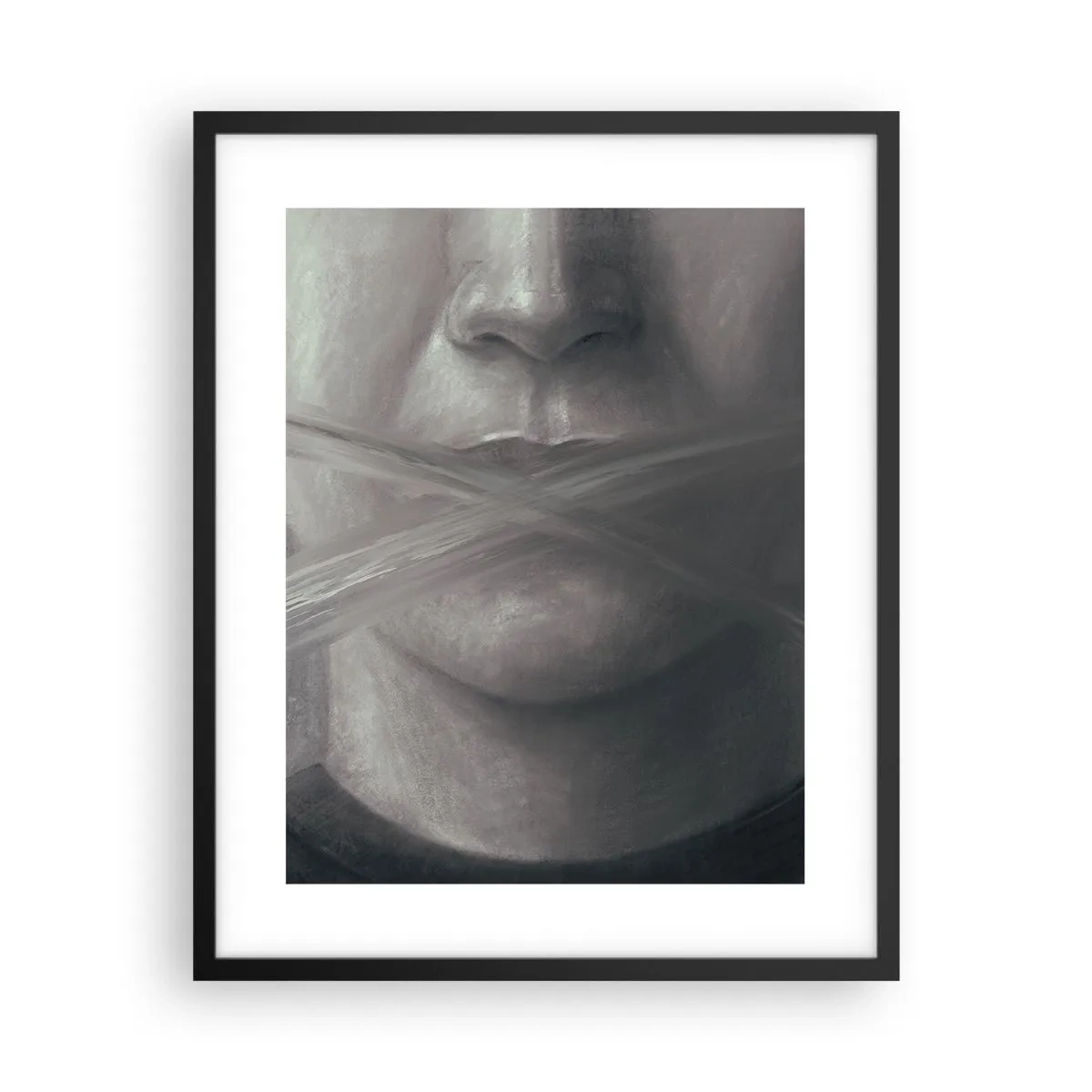 Poster in einem schwarzem Rahmen - Ohne ein Wort - 40x50 cm