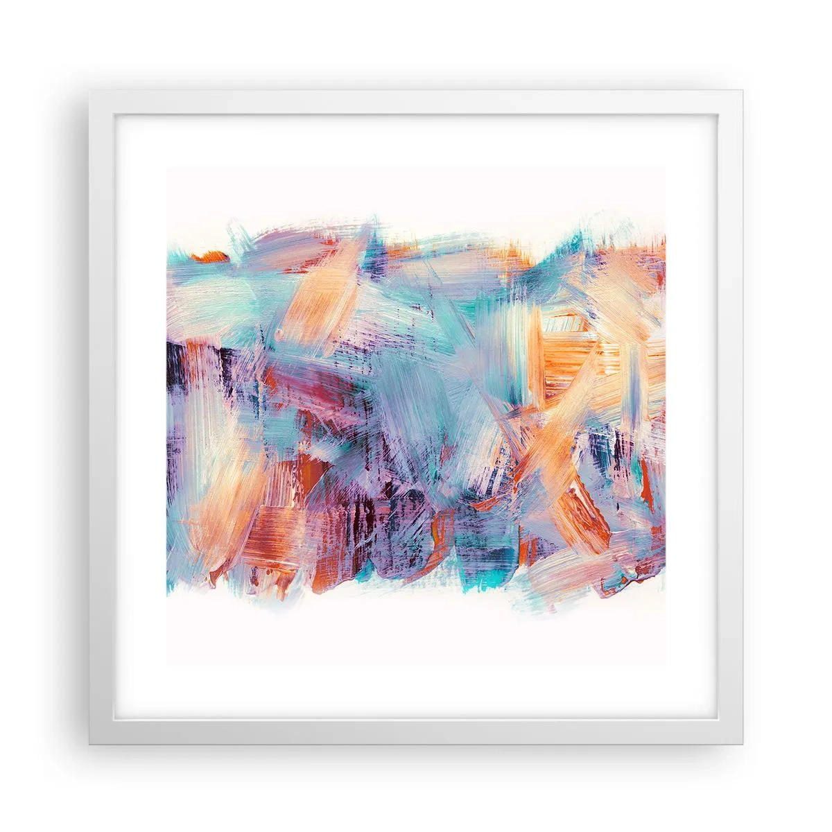 Poster in einem weißen Rahmen - Buntes Durcheinander - 40x40 cm