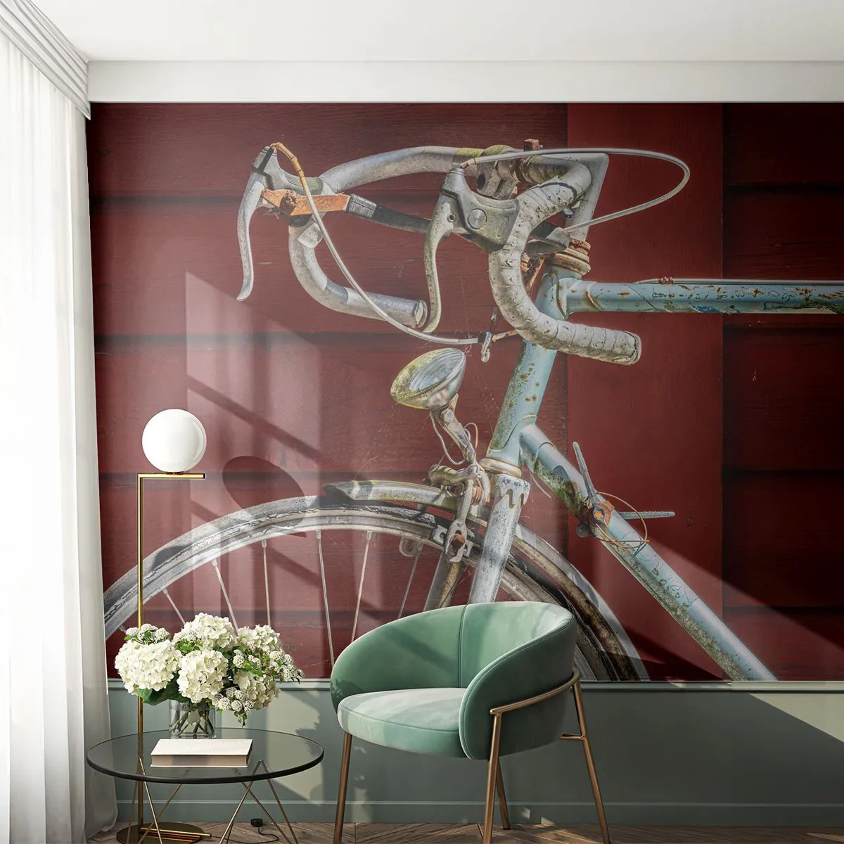 Fototapete Premium Canvas - Geschaffen um zu siegen - Fahrrad, Retro, Radfahren - 200x140 cm