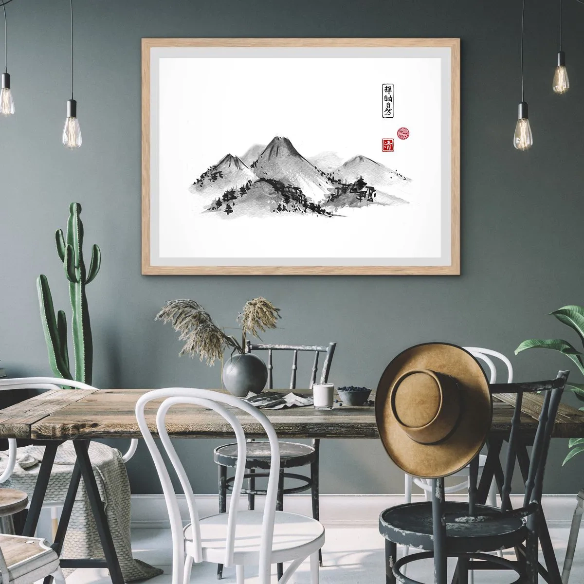 Poster in einem Rahmen aus heller Eiche - Unendliche Fernen - 70x50 cm