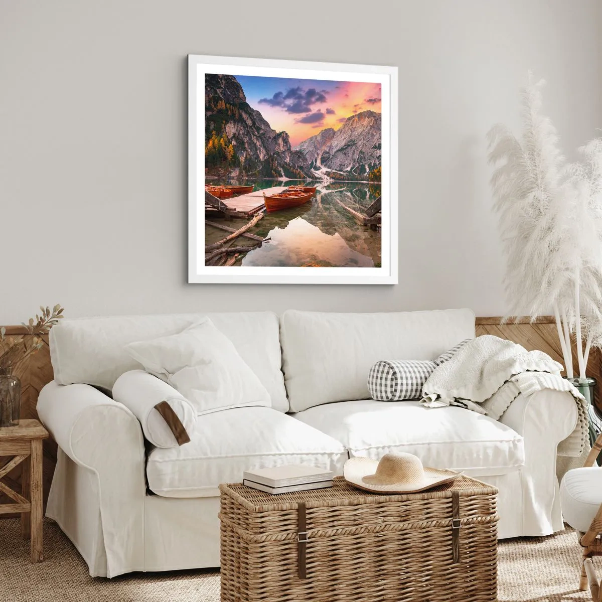 Poster in einem weißen Rahmen - Versprechen des Tages - 40x40 cm