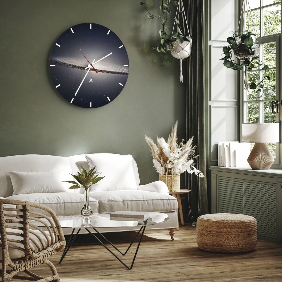 Wanduhr - Glasuhr - Vor langer Zeit in einer weit entfernten Galaxie ... - 40x40 cm