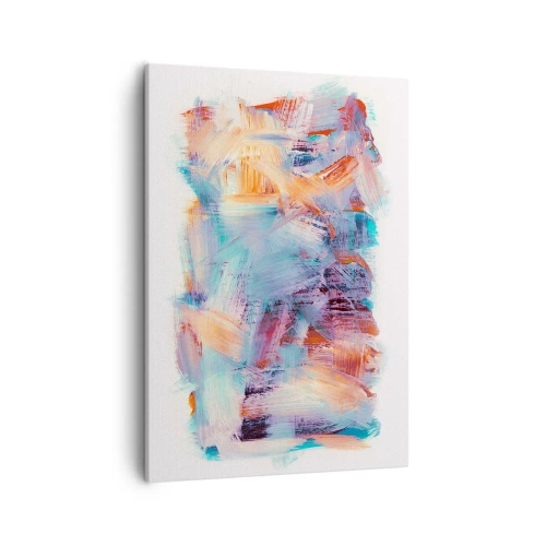 Bild auf Leinwand - Leinwandbild - Bunte Pinselstriche in einer abstrakten Komposition - 50x70cm - Buntes Durcheinander - Moderne Wanddekoration für Wohnzimmer und Schlafzimmer ARTTOR