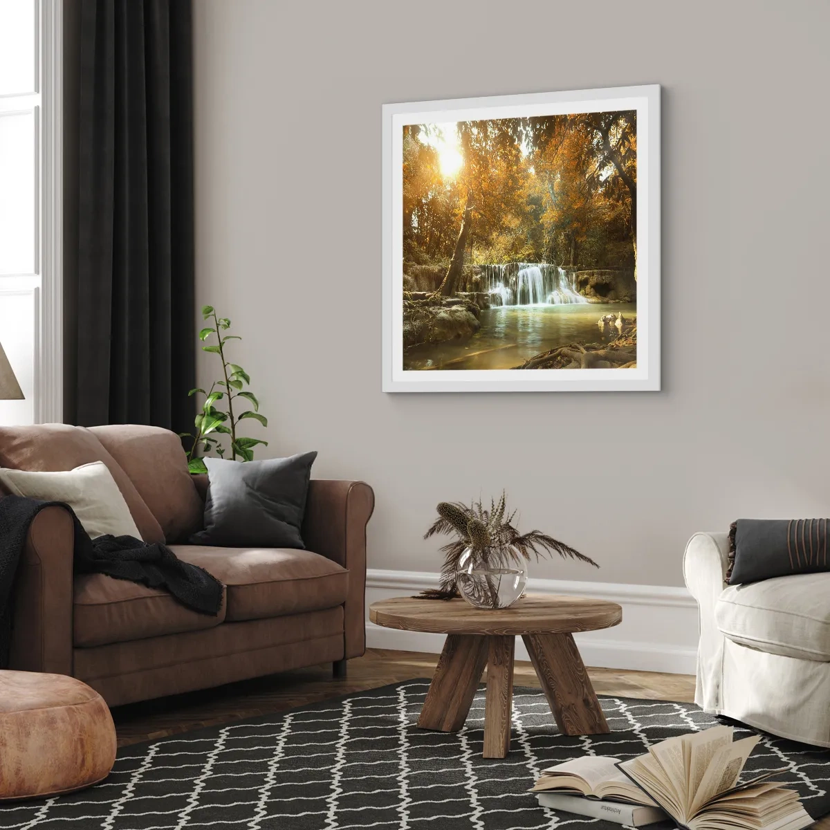 Poster in einem weißen Rahmen - Parkkaskade - 60x60 cm