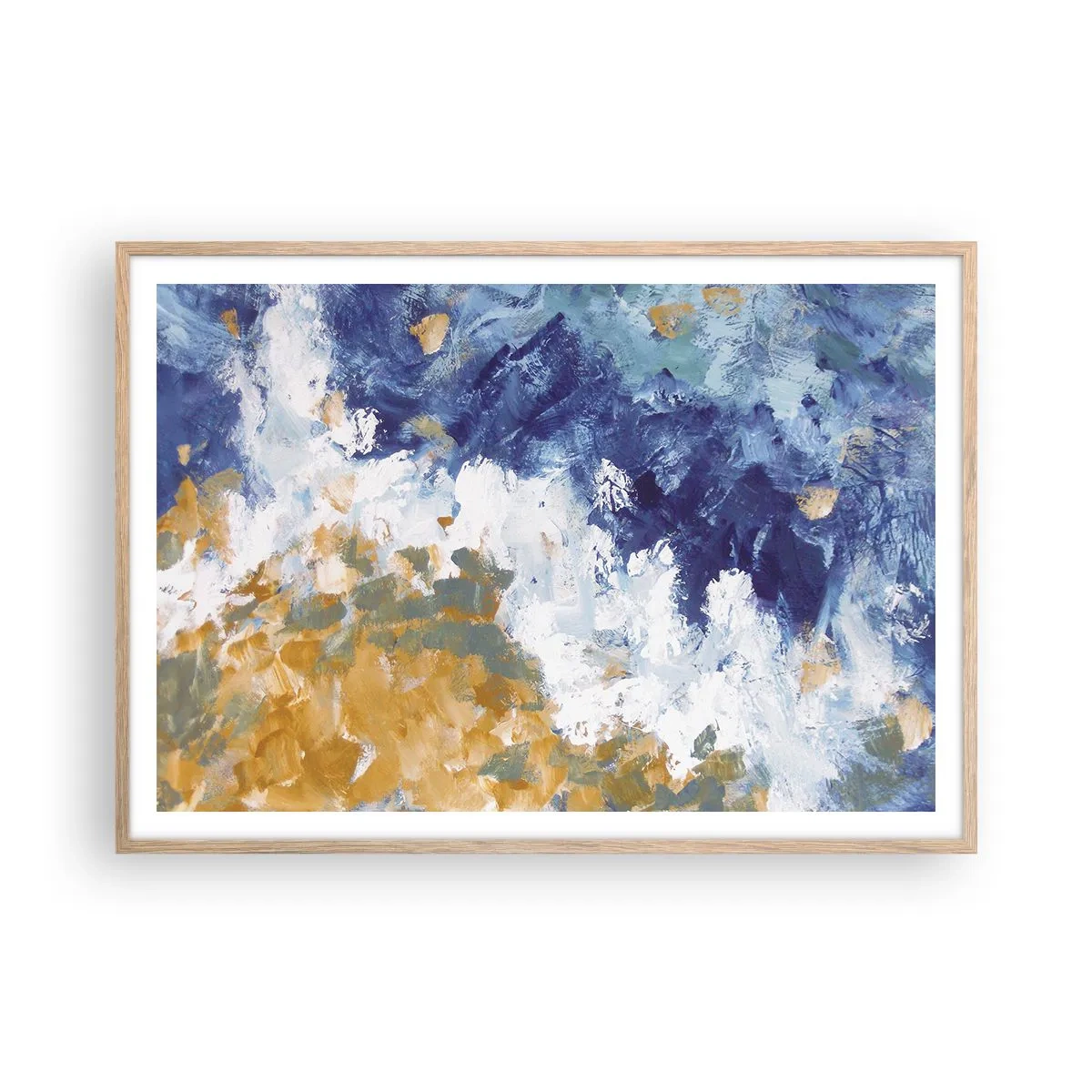 Poster in einem Rahmen aus heller Eiche - Tanz der Naturelemente - 100x70 cm