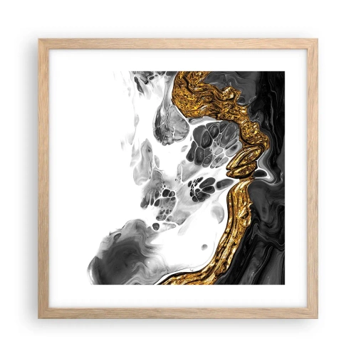 Poster in einem Rahmen aus heller Eiche - Organische Komposition - 40x40 cm